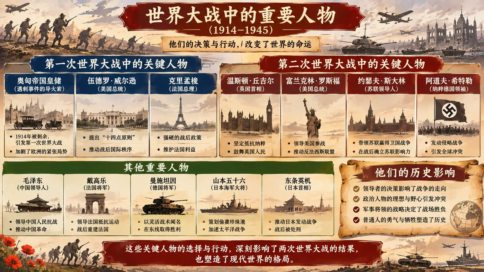 西亚在世界大战中的关键人物与事件